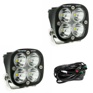 Baja Designs Squadron Sport Black LED Auxiliary Light Pod Pair- Clear Spot