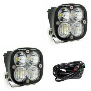 Baja Designs Squadron Sport Black LED Auxiliary Light Pod Pair- Clear Driving/Combo